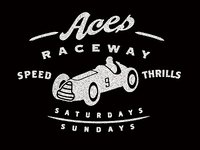Aces Raceway aces car graphic illustration logo race retro vintage