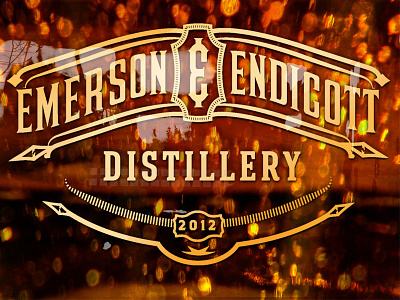 Emerson And Endicott Distillery Sign bar distillery logo retro type vintage