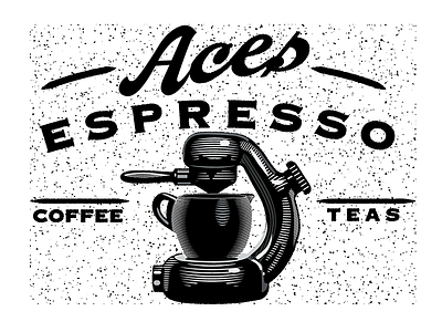 Aces Espresso Sm aces branding coffe espresso logo retro shop type vintage