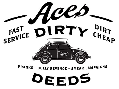 Aces Dirty Deeds aces beetle logo vintage volkswagen vw