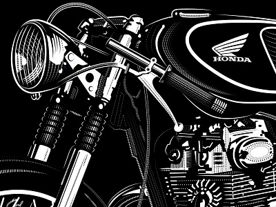 Honda Cafe Racer 350 cafe engraving honda illustrator motorcycle racer