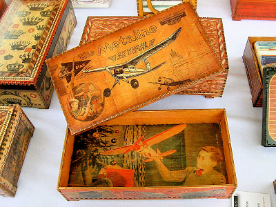 Model Plane Printed Wood Box