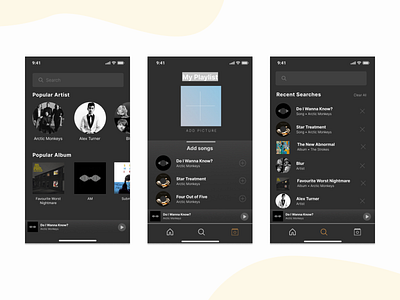 Music App Exploration Design application design layout typography ui ux