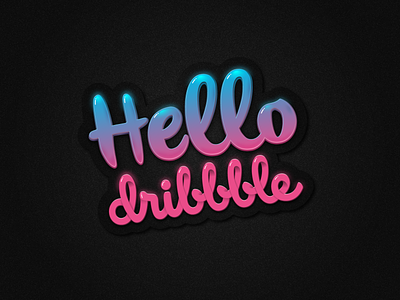 Hello dribbble first shot hello hello dribble pink type typogaphy vector