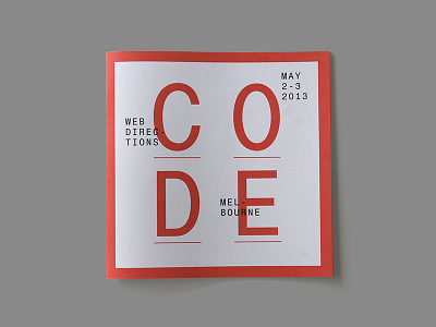 Web Directions Code 2013 collateral conference graphic design monospaced print design program red wdc13 web directions white