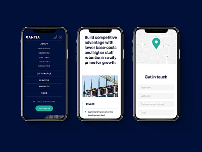 Dantia Website Mobile Design