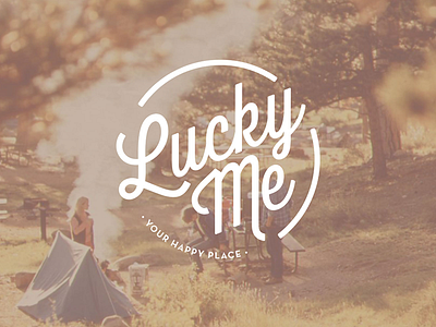 Lucky Me branding hipster identity logo lucky script type typography vintage white