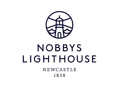 Nobbys Lighthouse Brandmark beach brandmark lighthouse logo newcastle ocean water waves
