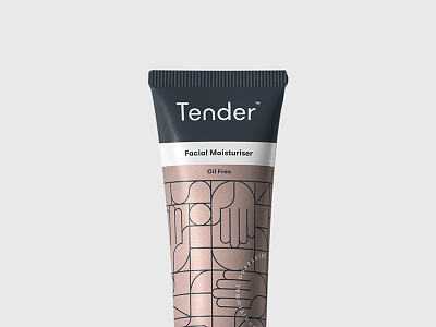 Tender Rebrand brandmark cosmetics graphic hand illustration logo metallic packaging toiletries vector