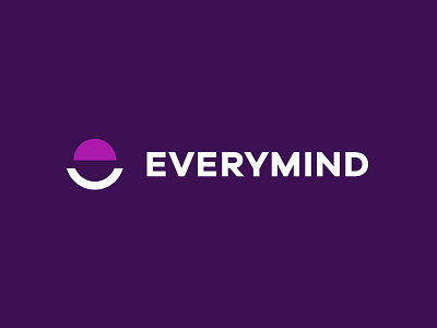 Everymind Logo brain brand brand identity branding circle health logo magenta mental health newcastle purple smile