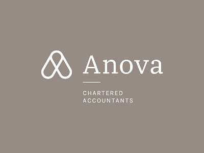 Anova Chartered Accountants Logo a accountant anova brandmark finance icon logo slab serif symbol warm grey