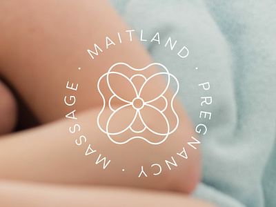 Maitland Pregnancy Massage Logo baby bean birth brand identity branding brandmark circle design floral flower geometric line logo maitland massage photography simple symbol white