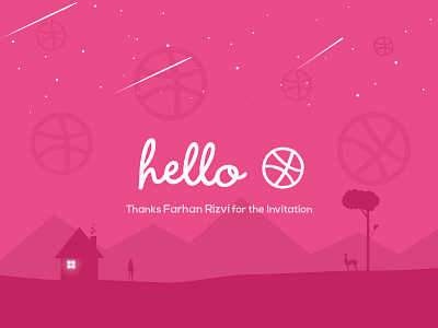 Hello Dribbble !!! first invitation invite shot thanks