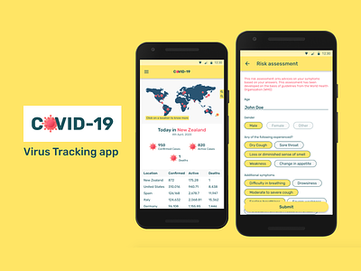 Covid 19 Virus tracking app android app android design design southpawsketchtales ui uidesign uplabs challenge ux
