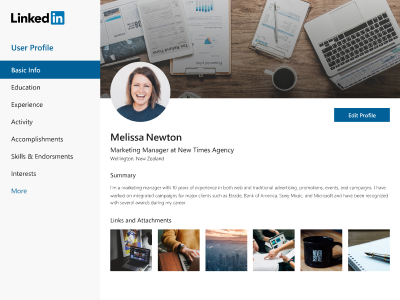 DailyUI #006 User Profile - LinkedIn Reimagined