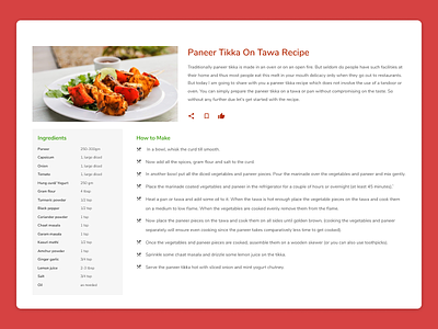 DailyUI #040 - Recipe dailyui dailyui040 design material icons menu recipe recipes ui uidesign