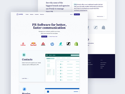 Prezly Landing Page clean homepage landing landing page pr prezly public relations saas simple