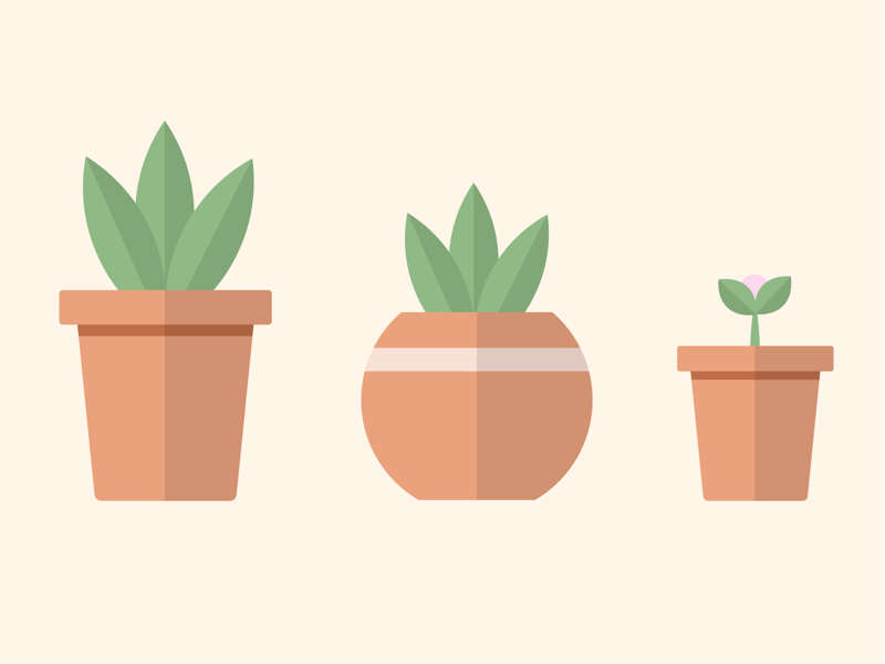 Plant pots 🌱 colour simplistic minimal space landscape poster tutorial uiux experiment trial graphic design illustration illustrate illustrator plants design