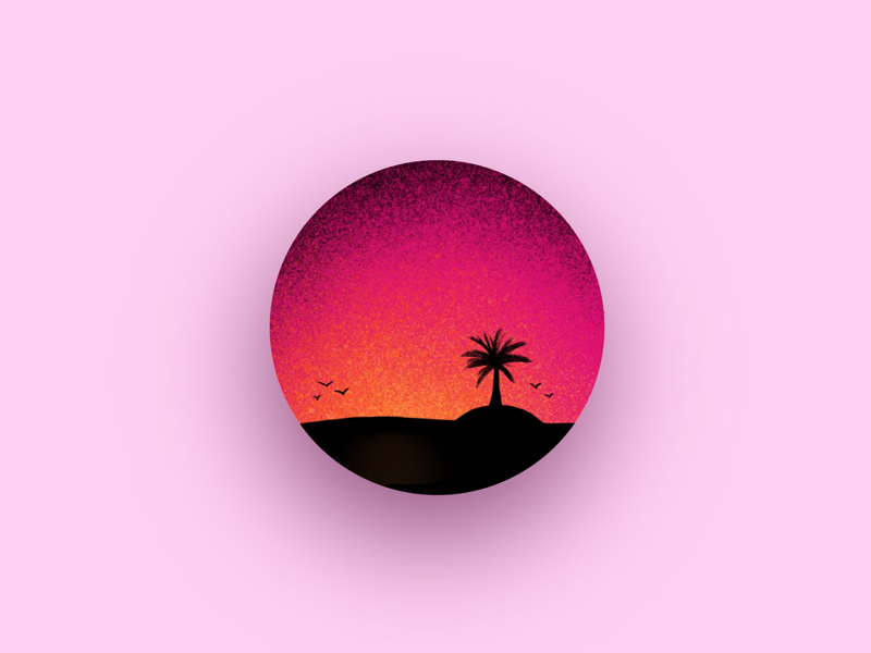 Pink Sunset illustrator graphic designer brushstroke orange pink gradient experimentation illustration design procreate