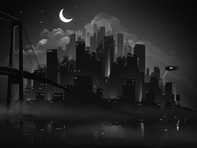 City Skyline city spooky