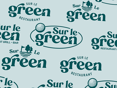 Sur Le Green - Restaurant Logo branding golf logo