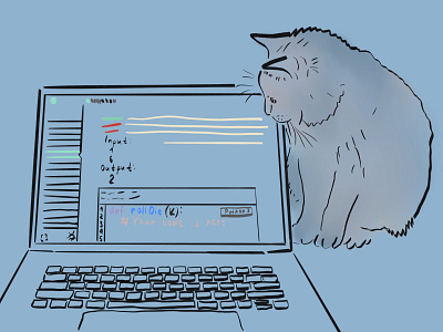 Cat & Code animal illustration cat illustration laptop