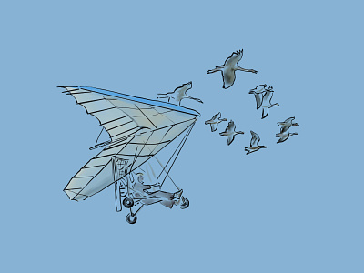 La Volée birds flyer illustration