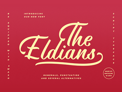 The Eldians Script Fonts alphabet beautiful brand business corporate design emblem font hand lettering lettering logo modern modern logo open type quotes script sport typeface typography