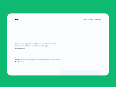 Portfolio Website Design adobe xd aw brand identity clean front end development kalamazoo michigan modern portfolio product design responsive simplistic ui ux website design work