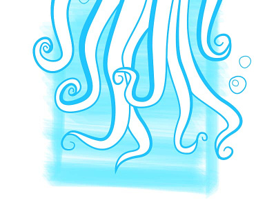 Octopus Options blue curls illustration octopus tentacles