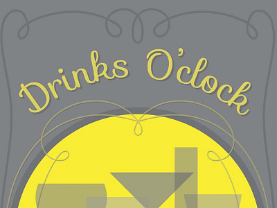Drinks O'clock curls illustration yellow
