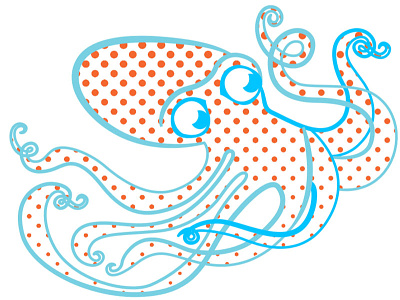 Octopie dots illustration octopus