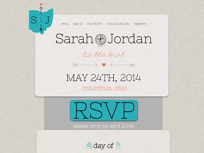 S + J Website mock-up rsvp website wedding
