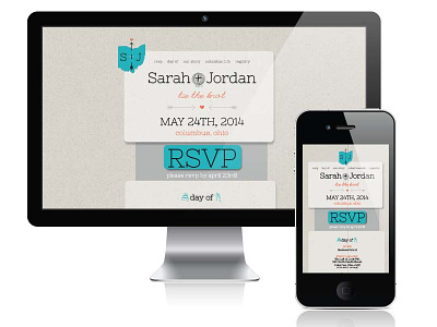 S+J Site mock-up responsive website wedding