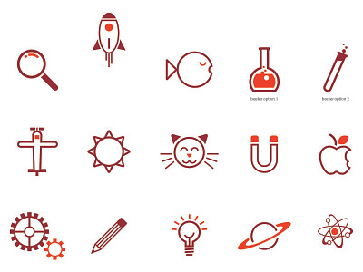 Science Icon Set icon illustration museum icons science