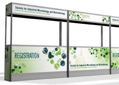 Microbiology Registration Counter 3d dc graphic design signage trade show