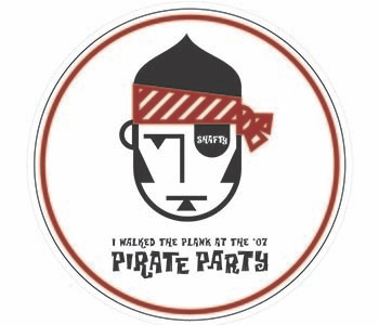 Pirate Party Logo graphic design illustration logo pirate sticker