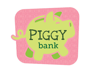 Piggy Bank 1 bank green illustration pig piggy pink