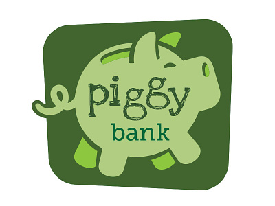 Piggy Bank 2 bank green illustration pig piggy pink