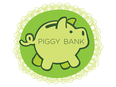 Piggy Bank 3 bank green illustration pig piggy pink
