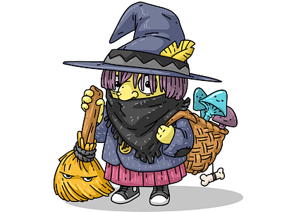 RosaThe Witch 2d character cartoon illustration character design funny character halloween illustration procreate witch