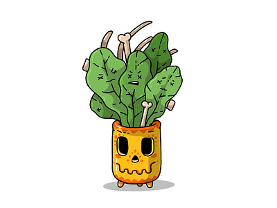 Happy spinach 2d art 2d character cartoon illustration character design drawing halloween illustration procreate