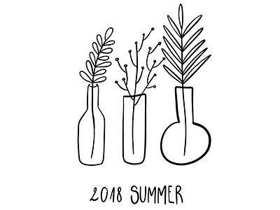 2018 summer black and white design graphicdesign graphicdesigner illustration plants typography