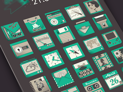 Miss Sixty andriod clock flat icon mail miss sixty recorder theme