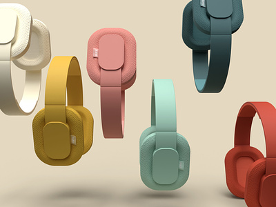 Headphones concept 3d design graphic design headphones industrial design mono coloured