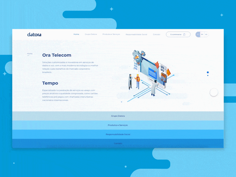 Redesign of Datora blue design redesign ui ux website