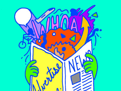Draw the news design illustration