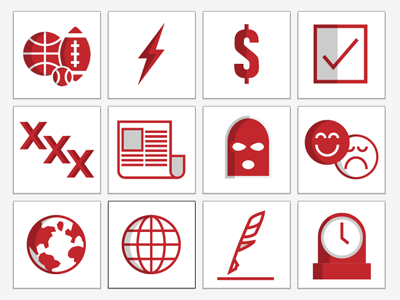 Category Icons design iconography illustration systems