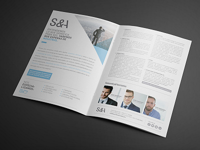 Brochure S&A blue brand branding brochure business corporate desing grid poroto sa