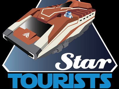 Star Tourists astromech digitalart disneyland disneyland paris droid illustration lylestylez r2d2 star tours starspeeder starwars vector